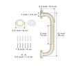 12 Inch Anti Slip Shower Grab Bar Handle Beige White, ZUEXT Stainless Steel Bathroom Grab Bar, Knurled Bathroom Balance Bar, Safety Hand Rail Support,Handicap Elderly Injury Senior Assist Bath Handle view 2