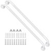 2 Pack 36 Inch White Shower Grab Bars w/Anti-Slip knurled Grip, iMomwee Stainless Steel Wall Mount Bathroom Safety Balance Handrail, Handicap Elderly Senior Assist Textured Grab Bar Handle view 1