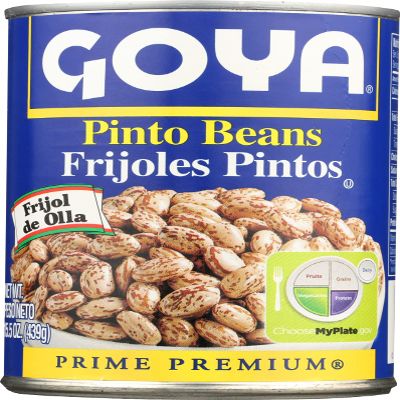 Goya Pinto Bean, Fat Free, Sodium Free, Vegan, Kosher Friendly, 15.5 Ounce (Pack of 24)