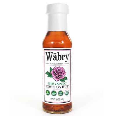 Wbry Organic Rose Syrup  16.4oz (468g), Natural Coffee Syrup, Perfect for Lattes, Tea, Shaved Ice and Soda, Vegan Friendly, Non-GMO, Dye-Free Snow Cone Syrup  BPA-Free Plastic Bottle