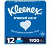 Kleenex Trusted Care 2-ply Facial Tissues, Flat Boxes (160 tissues/box, 12 boxes) view 1