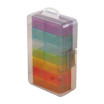 7 Day Pill Organizer AM PM 2 Times a Day, Weekly Pill Organizer, Large Capacity Weekly Pill Case Twice Daily, Rainbow Morning Evening Pill Case 14 Compartments Medicine Box