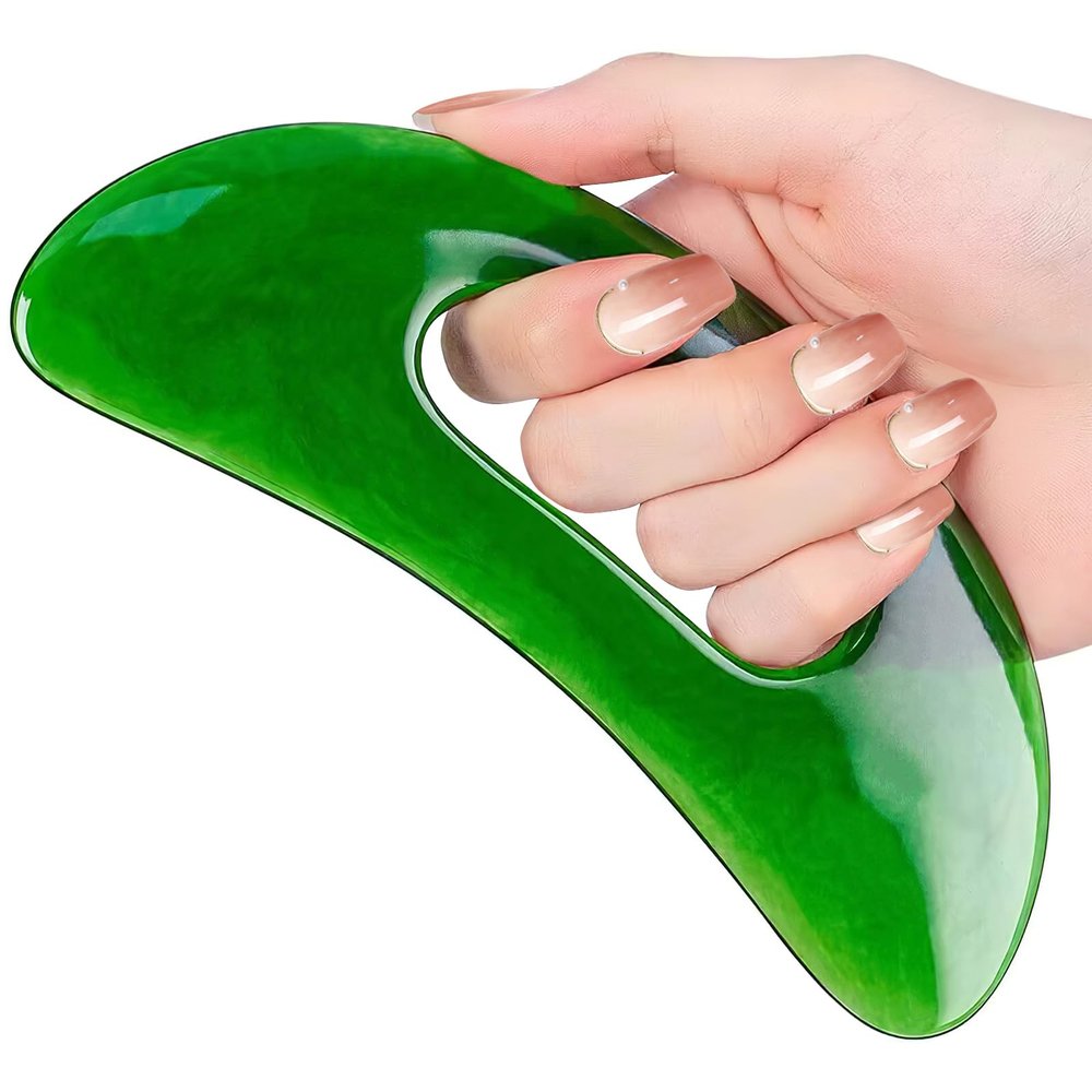 2 PCS Large Gua Sha Massage Tool, Resin Guasha Scraping Tool Multi-Functional Handheld Lymphatic Drainage Drain Scraper, Sore Muscles Massager for Tension Knots Relaxation, Myo-fascial Release