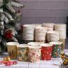 Sawysine 100 Pcs Christmas Paper Cups Disposable Cup 9 oz Coffee Hot Chocolate Tea Drinking Party Supplies for Holiday Xmas Cold Beverages view 2