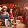 Sawysine 100 Pcs Christmas Paper Cups Disposable Cup 9 oz Coffee Hot Chocolate Tea Drinking Party Supplies for Holiday Xmas Cold Beverages view 4