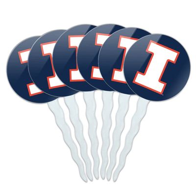 GRAPHICS & MORE University of Illinois Fighting Illini Logo Cupcake Picks Toppers Decoration Set of 6