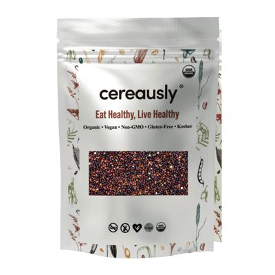 CEREAUSLY Organic Black Quinoa  Premium Royal Quinoa from Bolivia  Kosher and Non-GMO Quinoa Bulk  Vegan and Gluten-Fee Cooking Quinoa  4 LB