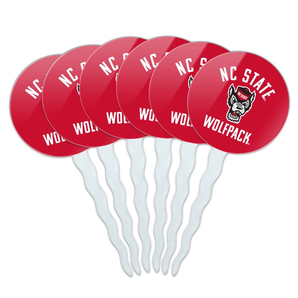 GRAPHICS & MORE NC State Wolfpack Cupcake Picks Toppers Decoration Set of 6