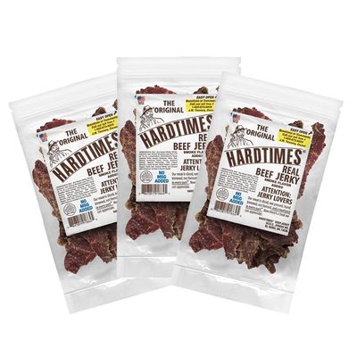 Hardtimes Handcrafted Beef Jerky - Original Flavor - 3 Pack of 4 oz. Bags