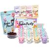 Thoughtfully, Mini Boba Pearl Party Set, Makes 16 Tasting Portions of Bubble Tea, Includes 4 Flavors, Cups, Lids, Straws, & Stickers, Boba Milk Tea Party Kit view 1