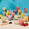 Thoughtfully, Mini Boba Pearl Party Set, Makes 16 Tasting Portions of Bubble Tea, Includes 4 Flavors, Cups, Lids, Straws, & Stickers, Boba Milk Tea Party Kit view 4