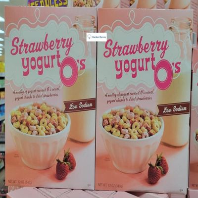 Trader Joe Strawberry Yogurt Os Cereal Low Sodium 12oz 340g (Two Boxes)