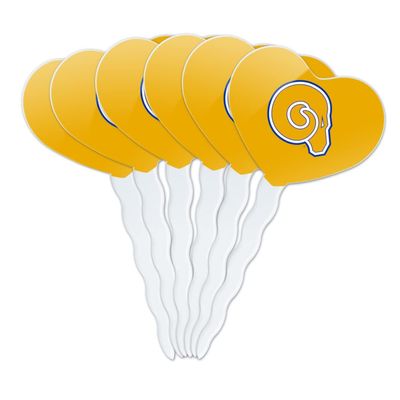 Albany State University Secondary Logo Heart Love Cupcake Picks Toppers Decoration Set of 6