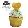 Albany State University Secondary Logo Heart Love Cupcake Picks Toppers Decoration Set of 6 view 3