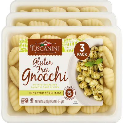 Tuscanini Gluten Free Potato Gnocchi Pasta, 16oz (3 Pack) | Imported from Italy | Low Fat | Ready in Minutes | Kosher