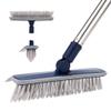 2 in 1 Floor Scrub Brush Grout Brush with 57.8" Long Handle,120Rotatable Shower Tile Grout Scrubber,V-Shaped Corner Brush for Hard to Reach Areas (Grey) view 1