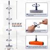 2 in 1 Floor Scrub Brush Grout Brush with 57.8" Long Handle,120Rotatable Shower Tile Grout Scrubber,V-Shaped Corner Brush for Hard to Reach Areas (Grey) view 3