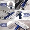 2 in 1 Floor Scrub Brush Grout Brush with 57.8" Long Handle,120Rotatable Shower Tile Grout Scrubber,V-Shaped Corner Brush for Hard to Reach Areas (Grey) view 4