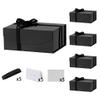PACKGILO 5PCS Black Gift Box with Ribbon 9.5x7x4 InchesSturdy Gift Box with Lid for Gift Packaging, Foldable Magnetic Closure Storage Boxes, Bridesmaid proposal box, Rectangle Collapsible Box view 1