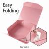 PACKGILO 1PCS Pink Gift Box with Ribbon 9.5x7x4 InchesSturdy Gift Box with Lid for Gift Packaging, Foldable Magnetic Closure Storage Boxes, Bridesmaid proposal box, Rectangle Collapsible Box view 4