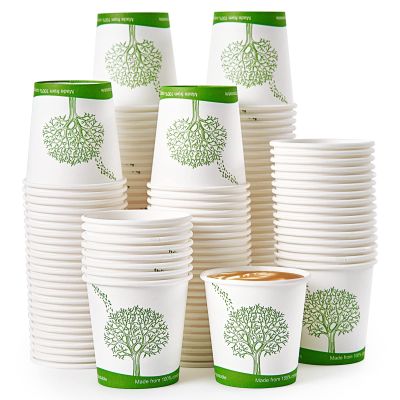 ECOLipak 500 Count Compostable Paper Cups, 4 oz Paper Espresso Coffee Cups with PLA Lined, Disposable Eco-friendly Biodegradable Hot Paper Cups for Party, Picnic,Travel,and Events