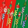 24 PCS Christmas Party Favors Drinking Straws Reusable Xmas Plastic Straw with Cartoon Decoration for Kids Christmas Party Supplies for New Year, Christmas, Birthday Party, 8 Styles view 2