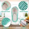 Jecery 2 Pairs Microfiber Cleaning Mop Slippers for Floor Cleaning House Mop Shoes Men and Women Washable Unisex Dusting Slippers Dirt Tool Supplies(Medium,Green, Coffee) view 4
