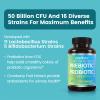 Zentastic Probiotics & Prebiotics Supplement - 50 Billion CFU - for Men & Womens Immune & Digestive Health - 16 Strains - Shelf Stable - 120 Delayed Release Veggie Capsules view 3