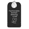 KINBOM Funny Adult Bibs, Dining Clothing Protector Washable and Reusable Bibs for Adults with Crumb Catcher for Adults Elderly and Disabled(Fashionable Woman Wearing a Bib)