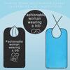 KINBOM Funny Adult Bibs, Dining Clothing Protector Washable and Reusable Bibs for Adults with Crumb Catcher for Adults Elderly and Disabled(Fashionable Woman Wearing a Bib) view 4