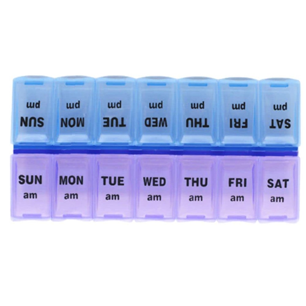 Pill Organizer 7 Day Am/Pm, 2 Times a Day Large Weekly Pill Box, Large Pill Box, Portable Travel Daily Pill Case for Vitamin, Fish Oil and Supplements