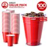 Stock Your Home Red Plastic Cups Disposable, 16oz (100 Count) Heavy-Duty, Large Party Cup Pack Bulk Pack for Drinking Punch, Soda, Wine, Beer, 4th of July, Halloween view 2