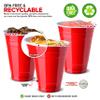 Stock Your Home Red Plastic Cups Disposable, 16oz (100 Count) Heavy-Duty, Large Party Cup Pack Bulk Pack for Drinking Punch, Soda, Wine, Beer, 4th of July, Halloween view 3