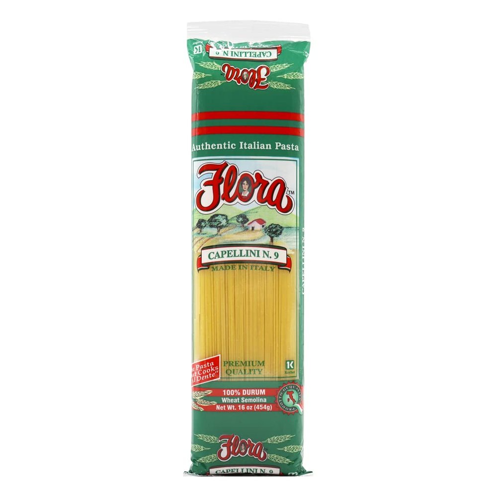 CAPELLINI #9 Pasta by Flora Foods - (5 Packs of 1 LB) - Imported from Italy - 100% Durum - Premium Quality