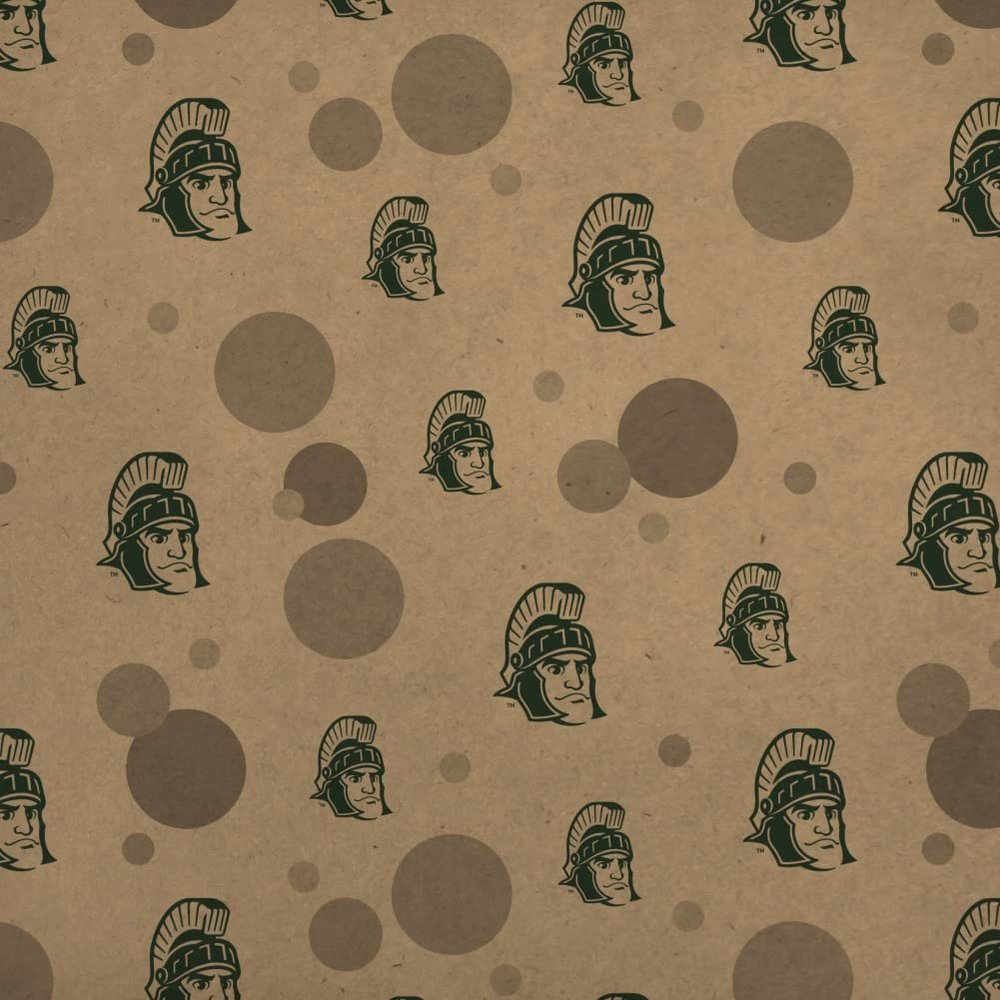 GRAPHICS & MORE Michigan State Sparty Head Premium Kraft Gift Wrap Wrapping Paper Roll