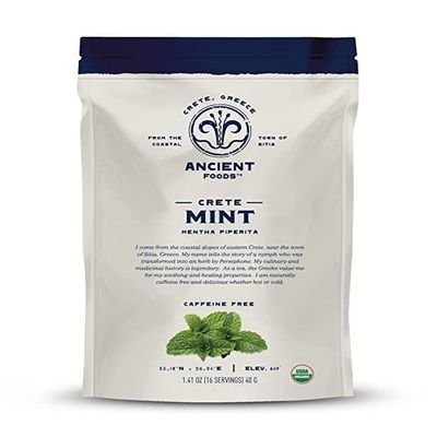 Ancient Foods Organic Mint Tea  Mint Loose Leaf Tea, Organic and Caffeine Free Tea Leaves from Crete (40g)