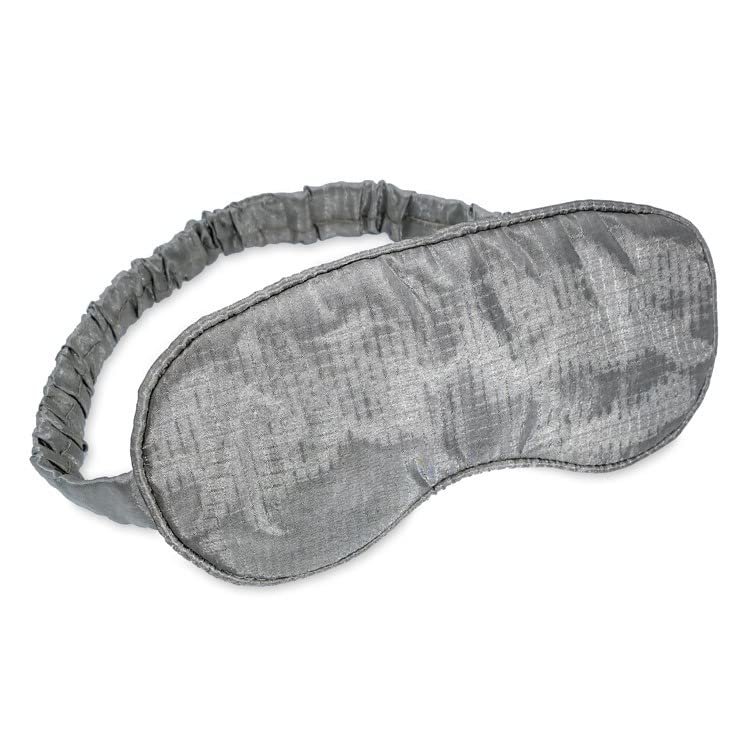 TRU47 Large Pure Silver & Silk Sleep Mask - Luxury Eye Masks for Women & Men/Travel Essentials/99% Pure Silver Thread/6 Layers of Comfort/Blackout Sleeping Cover/Perfect for Restful Sleep