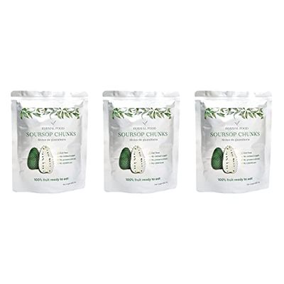 Soursop (Guanabana) Fruit 100% Natural And Real - No Added Sugar, No Preservatives - 8,82 Oz (Soursop Pack of 3)
