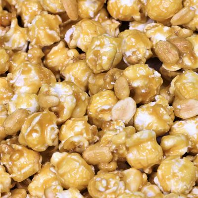 Gourmet Caramel Nut Popcorn with Peanuts by Its Delish, 5 lbs Bulk Bag Caramel Air Popped Sweet Crunchy Glazed Carmel Corn With Nuts Snack, Movie Night, Parties - Gluten Free, Vegan, Kosher