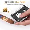 XIFEI Cigar Cutter V-Cut Guillotine,4 in 1 Straight Cut V Cutter with Cigar Punch Cigar Holder Stainless Steel Blade Ergonomic Design with Secure-Lock 60 RG Cigar Accessories (Black) view 4