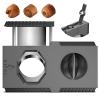 XIFEI Cigar Cutter V-Cut Guillotine 3 in 1 Straight Cut V Cutter with Cigar Punch Stainless Steel Blade Ergonomic Design Secure-Lock Cigar Clipper,Cuts Up to 60 Ring Gauge Cigars (Black) view 1