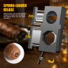 XIFEI Cigar Cutter V-Cut Guillotine 3 in 1 Straight Cut V Cutter with Cigar Punch Stainless Steel Blade Ergonomic Design Secure-Lock Cigar Clipper,Cuts Up to 60 Ring Gauge Cigars (Black) view 4