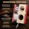 XIFEI Cigar Cutter V-Cut Guillotine 3 in 1 Straight Cut V Cutter with Cigar Punch Stainless Steel Blade Ergonomic Design Secure-Lock Cigar Clipper,Cuts Up to 60 Ring Gauge Cigars (Gold) view 2