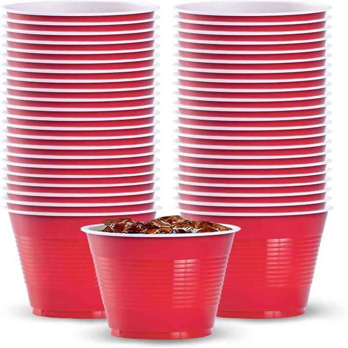 Hanna K. Signature Collection Red Plastic Cups 18 Oz. Solid Color Premium Heavy Weight Disposable Party Cups 600 Count - Elegant & Durable, Perfect for Parties, Weddings & Everyday Use