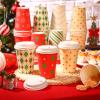Funtery 36 Set 12 oz Christmas Day Paper Cups with Lids Disposable Paper Cups Christmas Hot Cocoa Party Supplies for Coffee Tea Beverage,6 Styles view 2