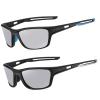 2pcs Wrap Around Photochromic full lens Reading glasses Men Transition Hyperopia Presbyopia Sports Reader Sunglasses (2PCS-black&blue, 2.25, multiplier_x) view 1