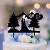 Mr And Mrs Wedding Cake Topper Couple Married Bride Cake Toppers Bride And Groom Silhouette Cake Topper Custom Couple Name Engagement Wedding Cake Toppers Black Acrylic Cake Topper view 1