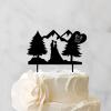 Mr And Mrs Wedding Cake Topper Couple Married Bride Cake Toppers Bride And Groom Silhouette Cake Topper Custom Couple Name Engagement Wedding Cake Toppers Black Acrylic Cake Topper view 2