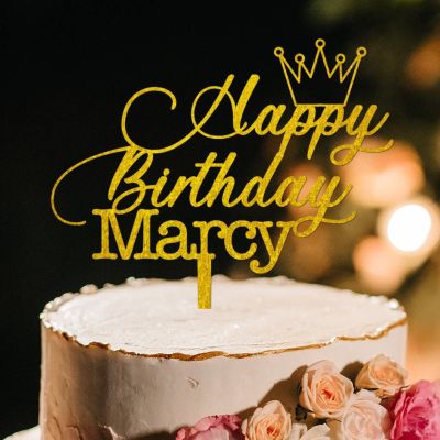 Sweet 40 Cheer to 40th Birthday Gold Cake Toppers Custom Birthday Cake Topper Birthday Decorations Gold Acrylic Happy Birthday Cake Topper Party Decorations Gift to Boys Girls Friend Cake Toppers