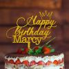 Sweet 40 Cheer to 40th Birthday Gold Cake Toppers Custom Birthday Cake Topper Birthday Decorations Gold Acrylic Happy Birthday Cake Topper Party Decorations Gift to Boys Girls Friend Cake Toppers view 3